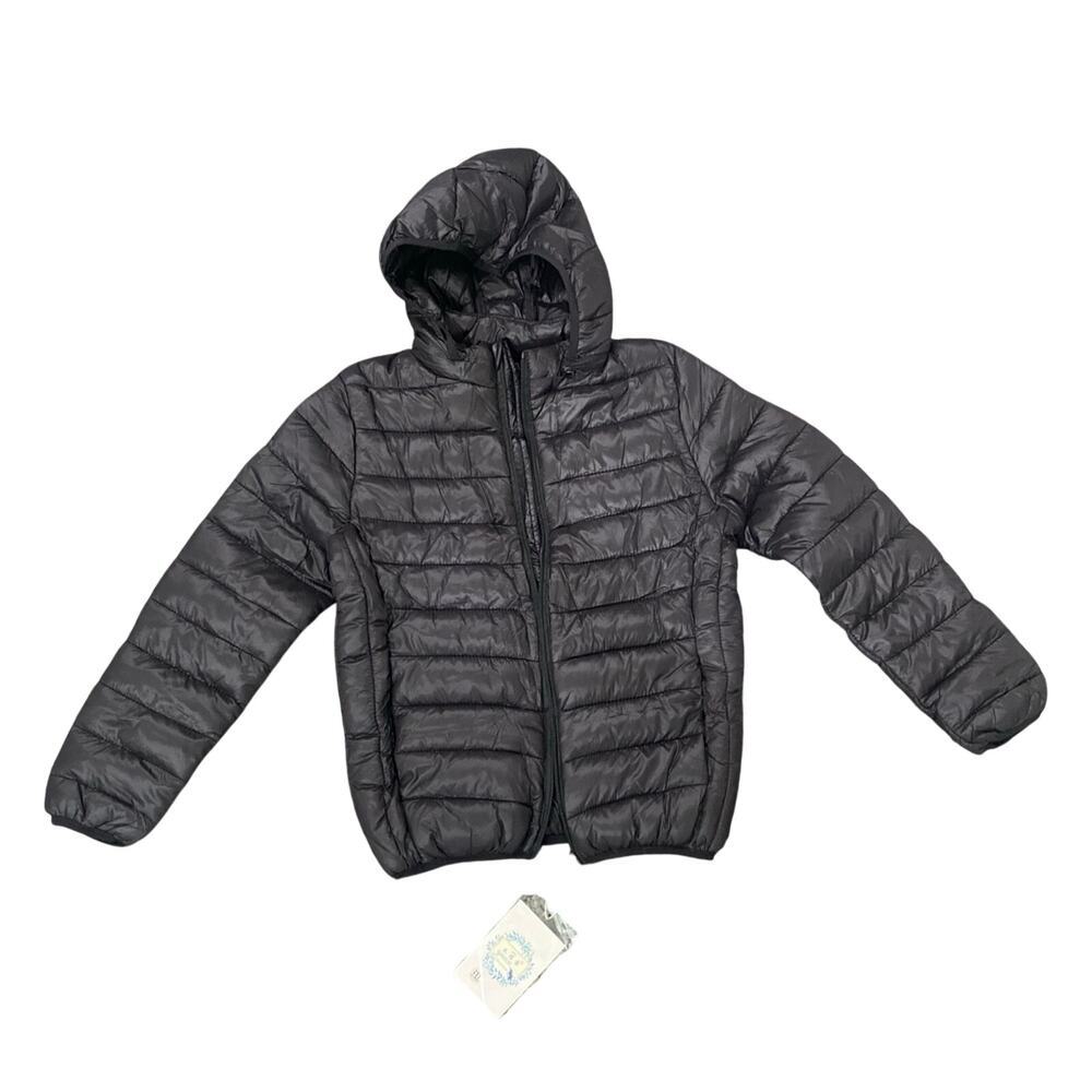 Unisex Puffer Hooded Jacket in Black, Size S/M​